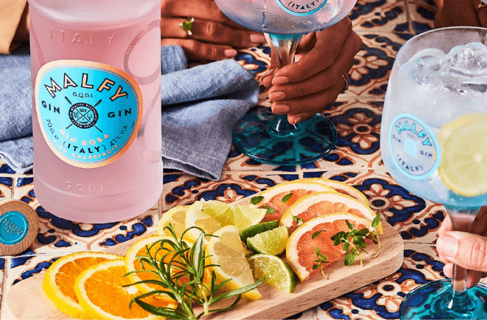 MALFY G.Q.D.I. GIN ROSA SICILIAN PINK GRAPEFRUIT 0,7L 0,7L foodpairing
